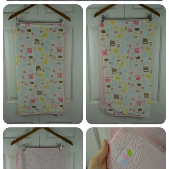 Chick Pea Owl Giraffe Baby Blanket Snail Leaf Tree Pink Flower Security Lovey